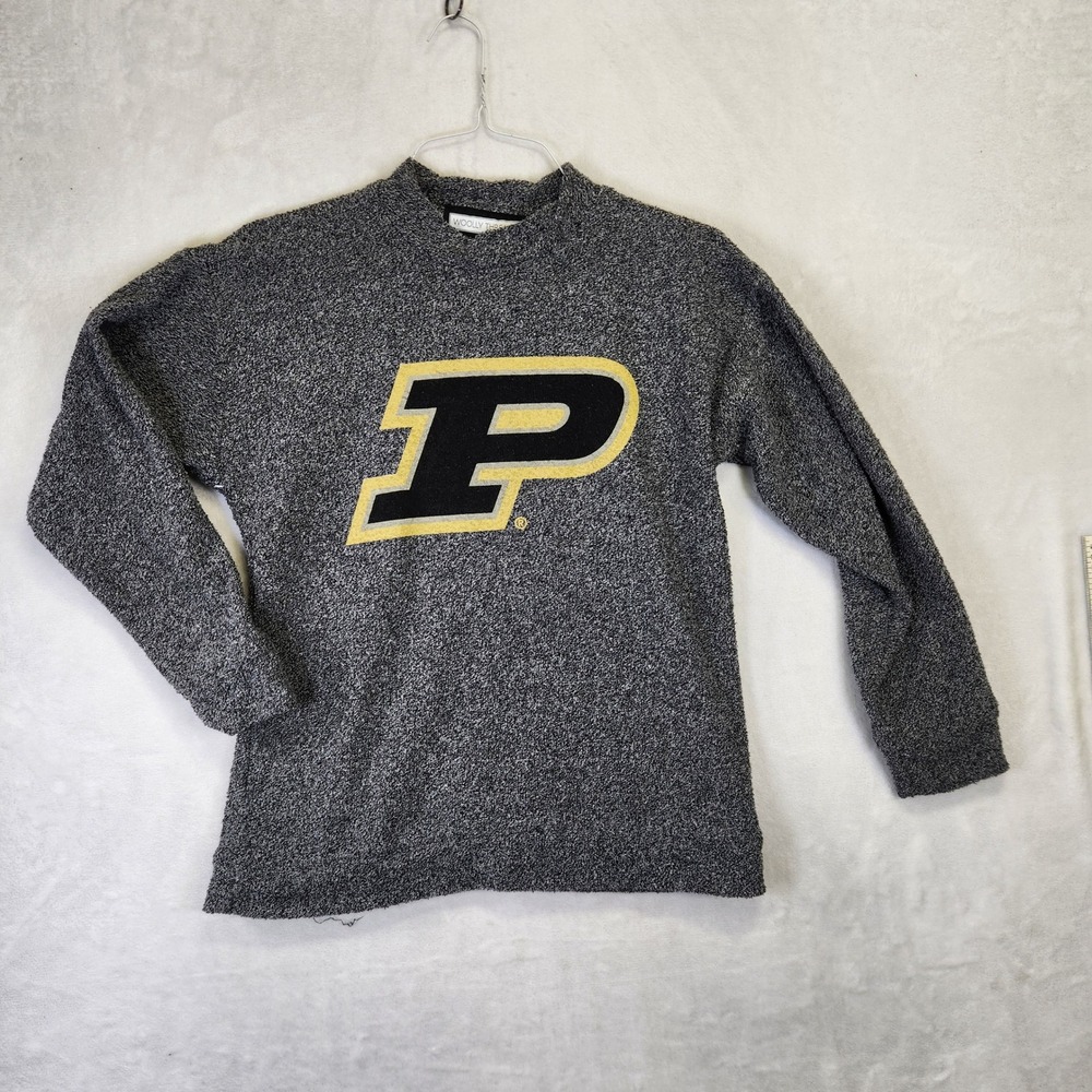 Woolly Threads Purdue University Sweatshirt Small Gray Salt‎ and Pepper Pullover